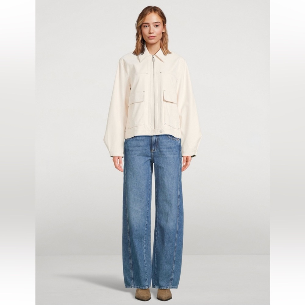FREE PEOPLE WE THE FREE Blair Vegan Suede Jacket In Sea salt